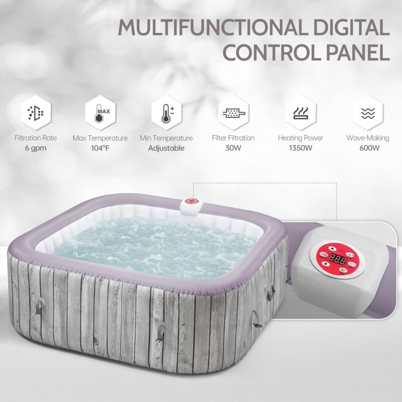 Mayzenn Inflatable Hot Tub – Portable 4-Person Spa with Insulated Cover - Image 4