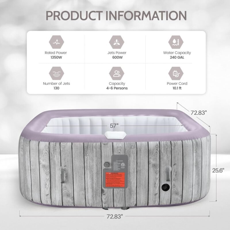 Mayzenn Inflatable Hot Tub – Portable 4-Person Spa with Insulated Cover - Image 5