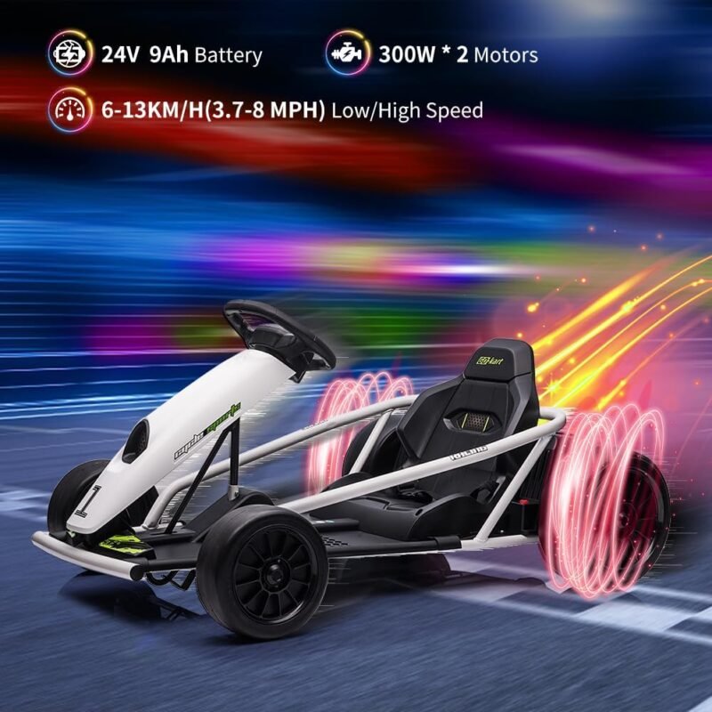 24V Electric Go Kart for Kids with Dual Motors & Drifting Mode - Image 2
