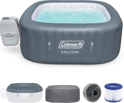 Coleman SaluSpa Inflatable Hot Tub with EnergySense Liner – 4 Person Spa