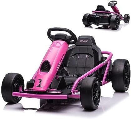 Electric Drift Go Kart for Kids 8–12 – Dual 300W Motors, 8MPH Speed