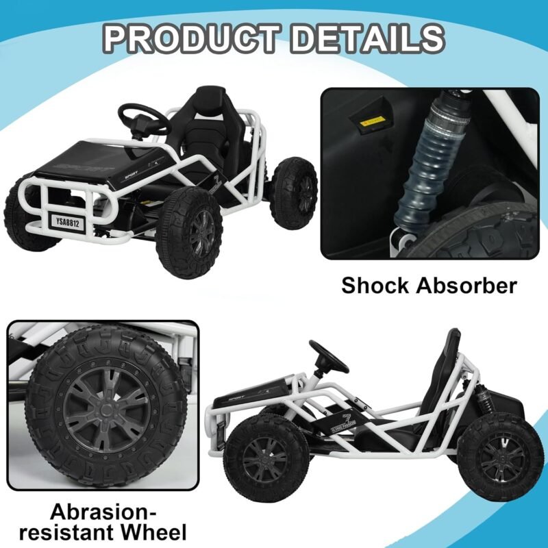 24V Electric Go-Kart for Kids | Dual 200W Motors & Shock Absorbers - Image 4