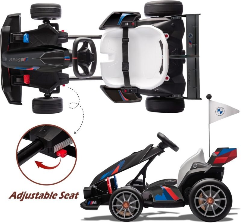 24V Kids Electric Racing Go-Kart with Drift Mode & Adjustable Seat - Image 3