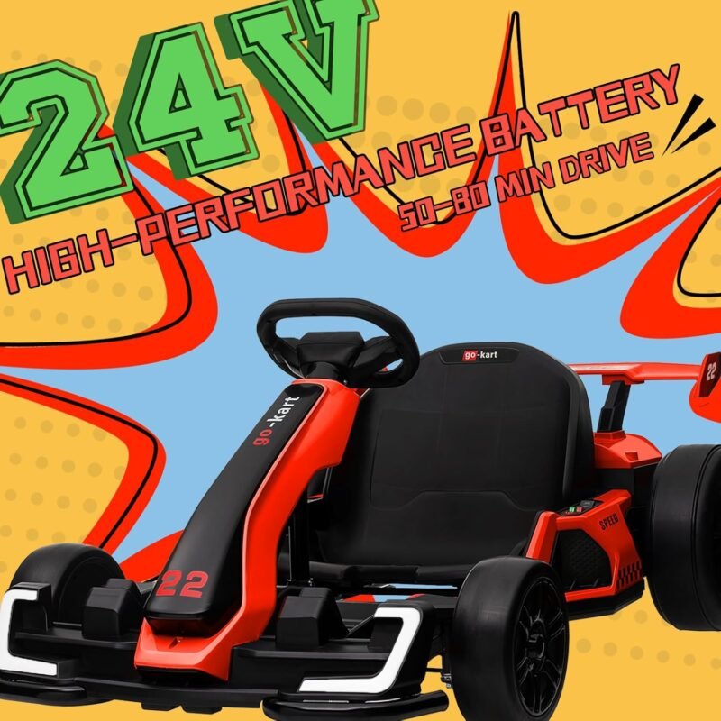 Electric Drift Go Kart for Kids – 24V 300W with Bluetooth & LED - Image 2