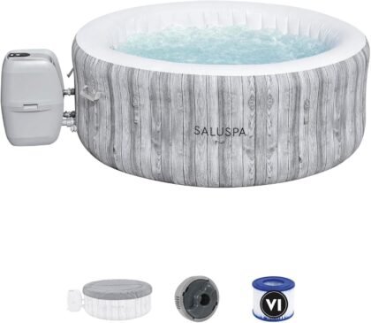 Bestway SaluSpa Inflatable Hot Tub – 4 Person Outdoor Spa with AirJet Massage System