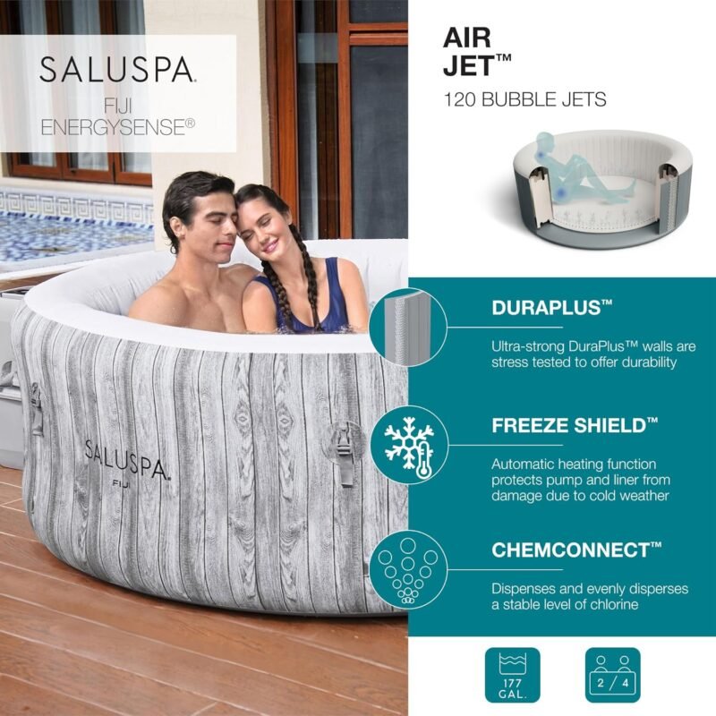 Bestway SaluSpa Inflatable Hot Tub – 4 Person Outdoor Spa with AirJet Massage System - Image 3