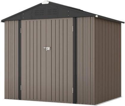 Patiowell 8x6 FT Outdoor Metal Storage Shed – Lockable & Weather-Resistant