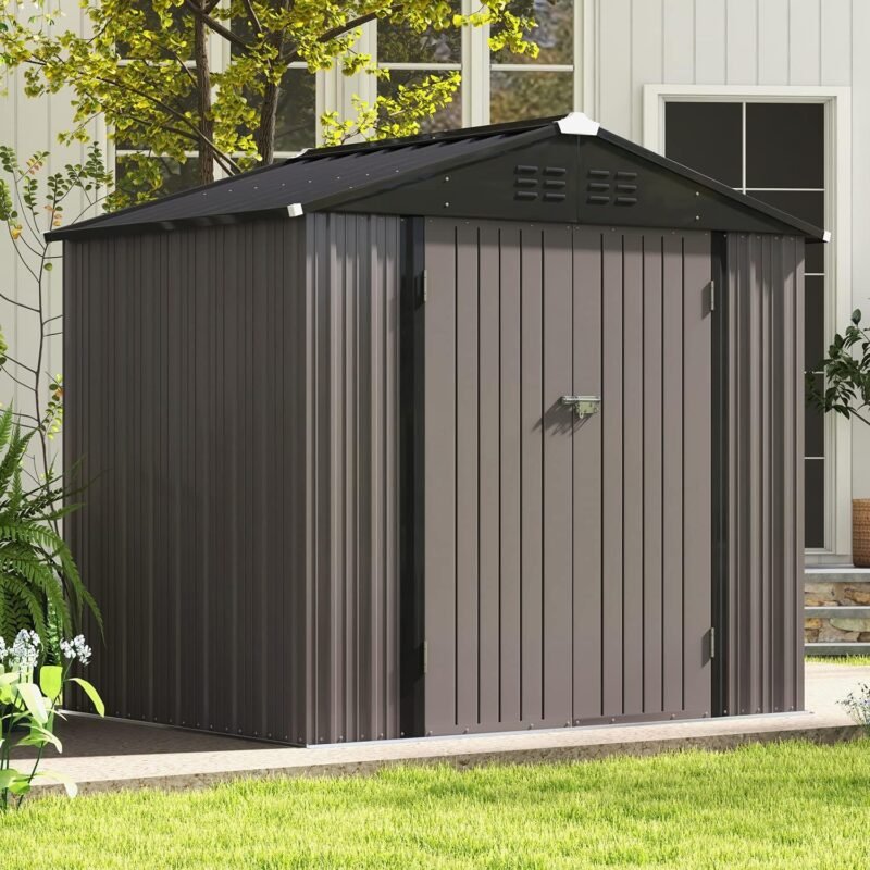 Patiowell 8x6 FT Outdoor Metal Storage Shed – Lockable & Weather-Resistant - Image 3