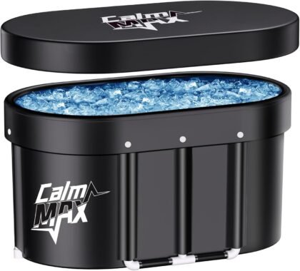 CalmMax XL Oval Ice Bath Tub with Cover – 130 Gal Portable Cold Plunge for Athletes
