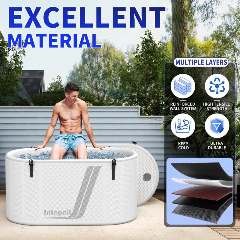 Intepoll 212-Gallon Inflatable Cold Plunge Tub – Chiller-Compatible Ice Bath - Image 3