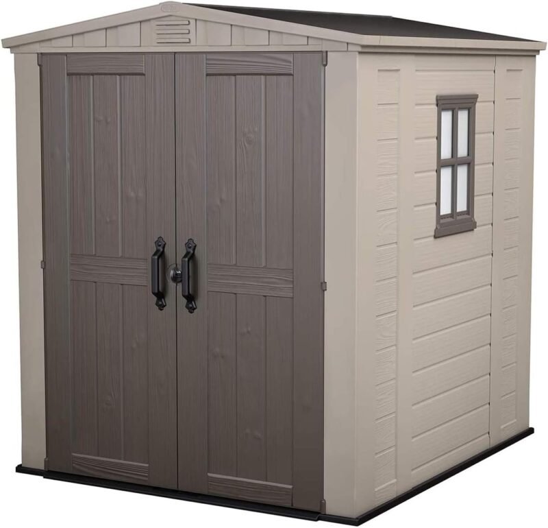Rubbermaid 5x2 Ft Outdoor Resin Storage Shed with Double Wall Panels