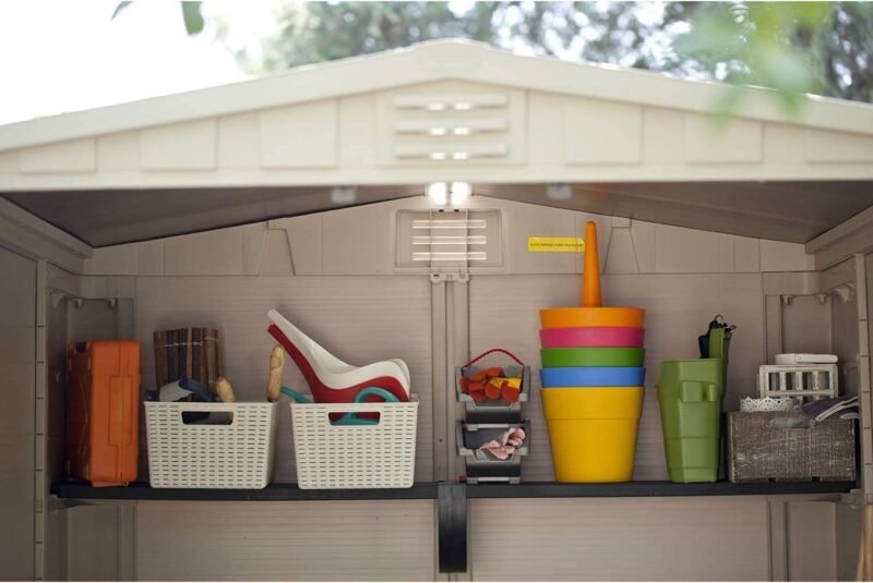 Rubbermaid 5x2 Ft Outdoor Resin Storage Shed with Double Wall Panels - Image 3