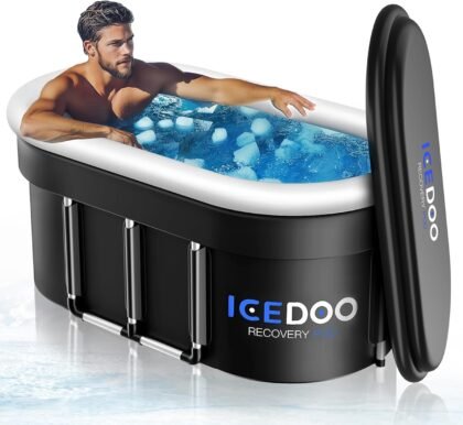 Wxtkkom 132 Gal XXL Oval Ice Bath – Multi-Layered Inflatable Cold Plunge Tub
