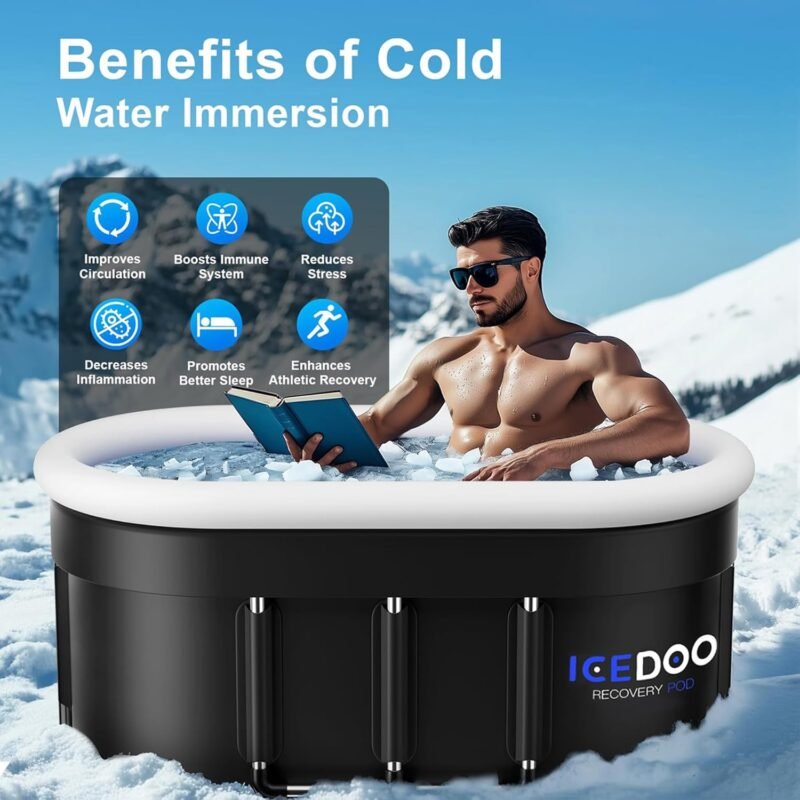 Wxtkkom 132 Gal XXL Oval Ice Bath – Multi-Layered Inflatable Cold Plunge Tub - Image 2