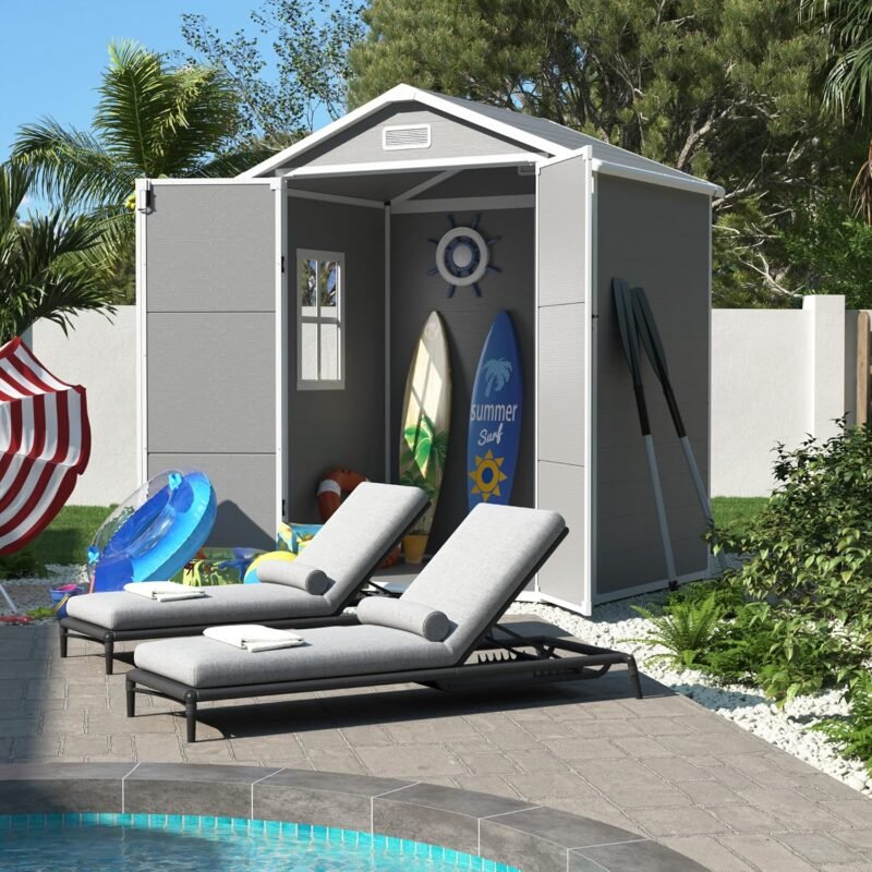 UDPATIO 6x4.5 FT Outdoor Resin Storage Shed – Weatherproof & Lockable - Image 2