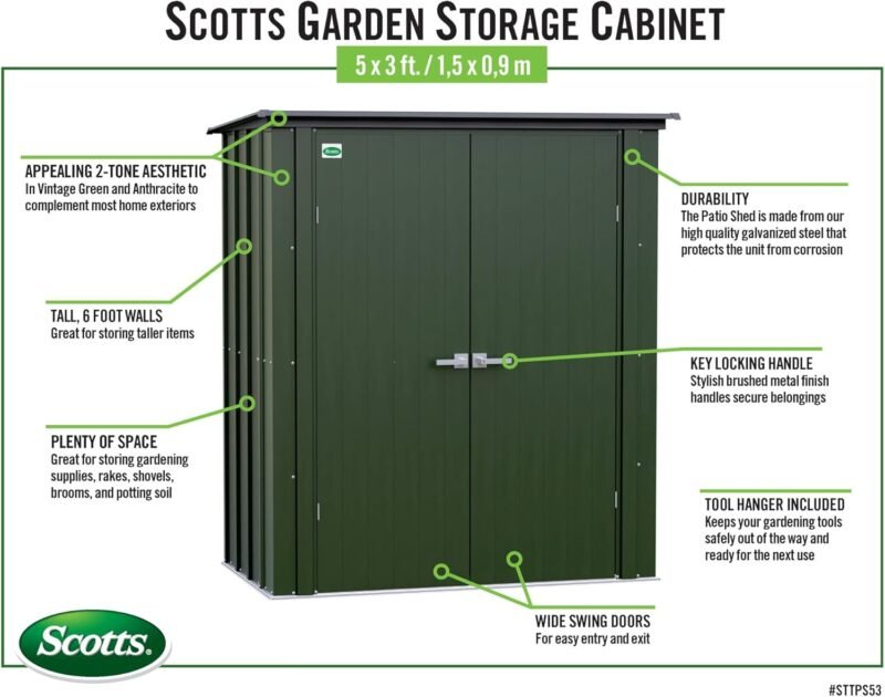 Patiowell 6x4 FT Outdoor Metal Storage Shed – Durable, Lockable & Weather-Resistant - Image 4